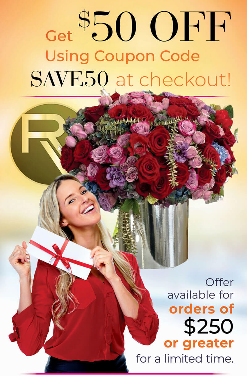 $50 OFF on arrangements over $250